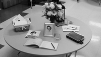 Photo #35-Guest Book Table at luncheon, Black & White